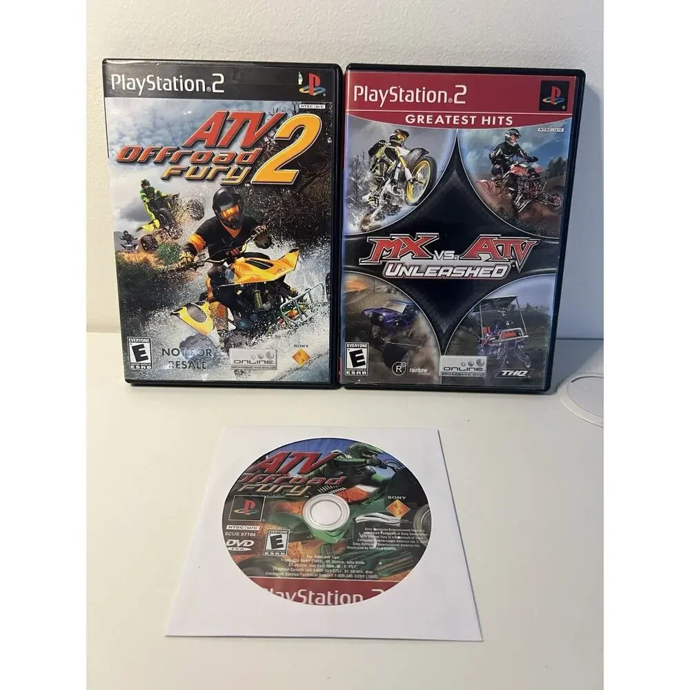 ATV Offroad Fury 1 & 2 and MX vs ATV Unleashed PlayStation 2 PS2 Lot Of 3 Works